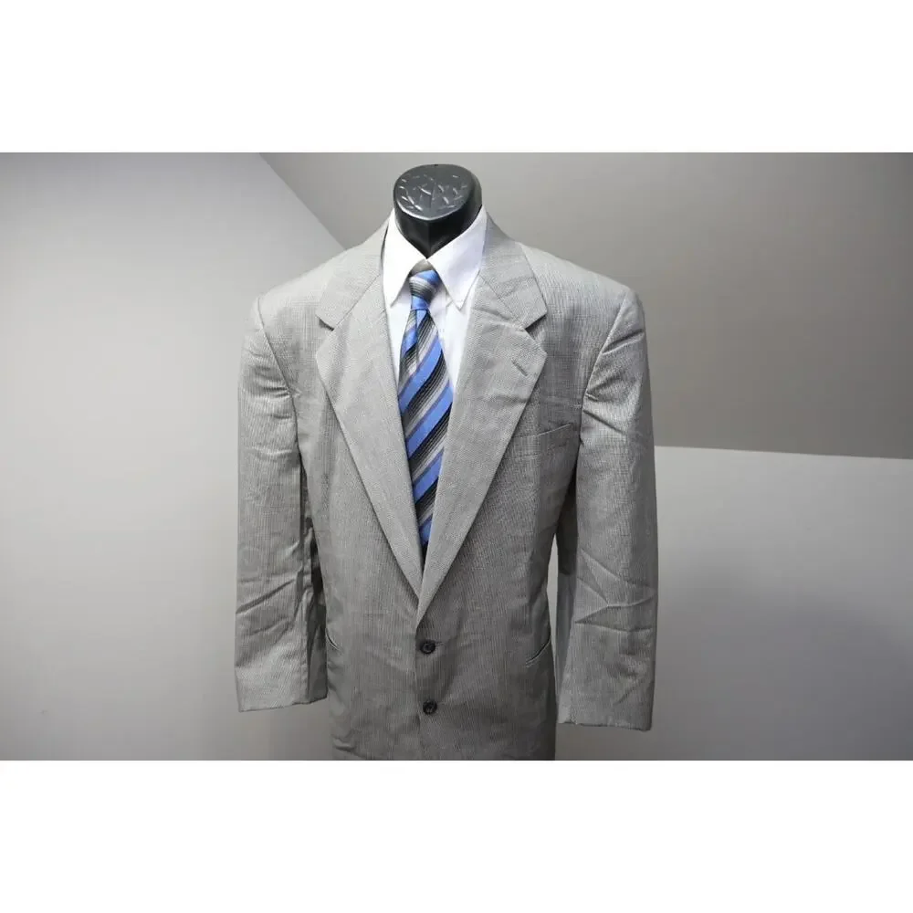 Jhane Barnes Wool Plaid Pleated 2 Button Suit Pants Jacket‎ Mens 40 x 31 44 L